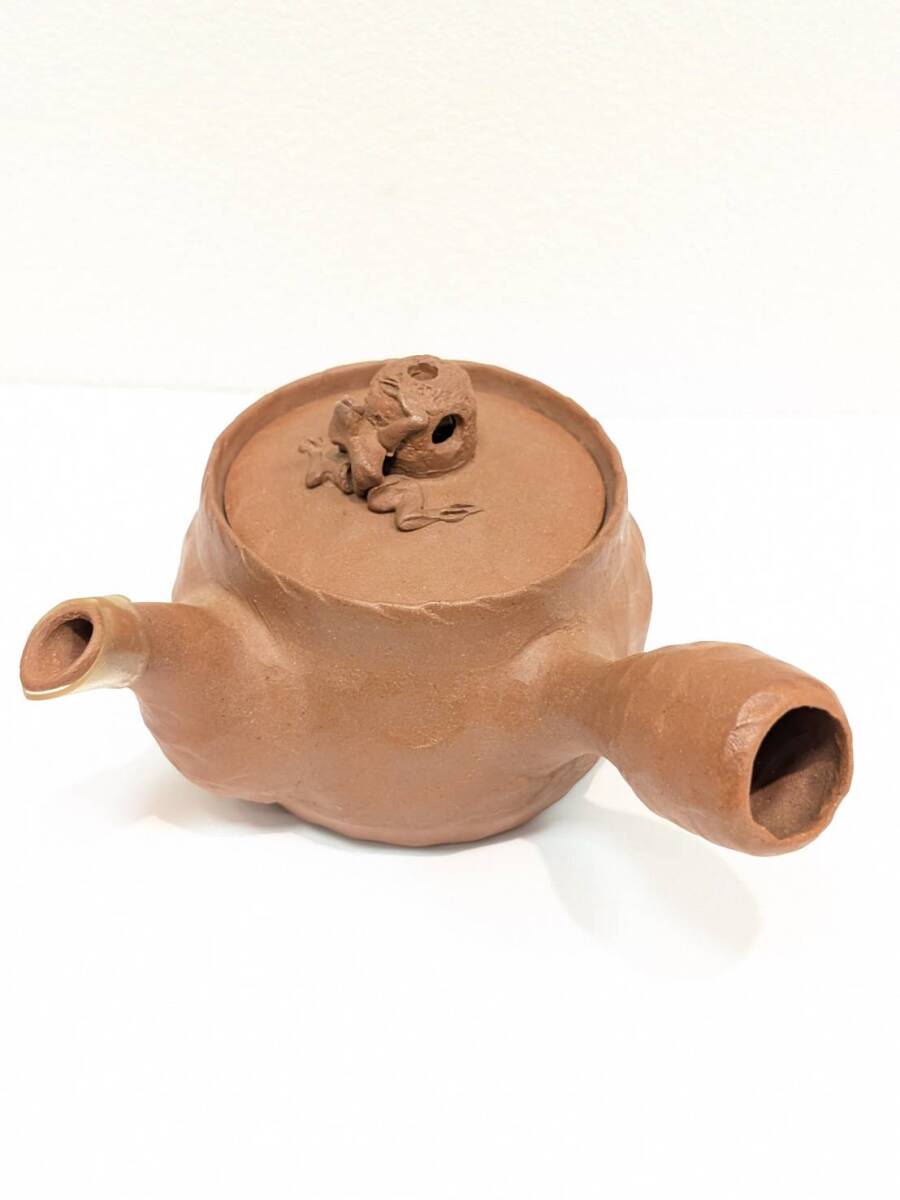 田島万古焼 田嶋 勝三窯 茶器揃い 急須 湯呑 蛙 室井勝三 手捻り 朱