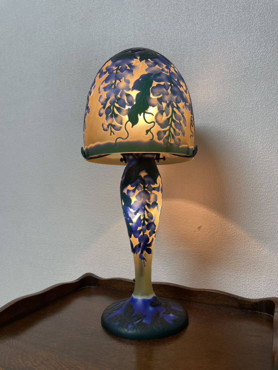 エミールガレ風 アンティーク調 ガラス テーブルランプ スタンドライト