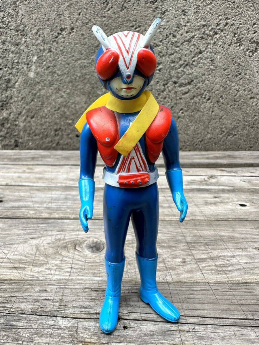 当時物 希少 仮面ライダー ライダーマン ソフビ ポピー 旧バンダイ