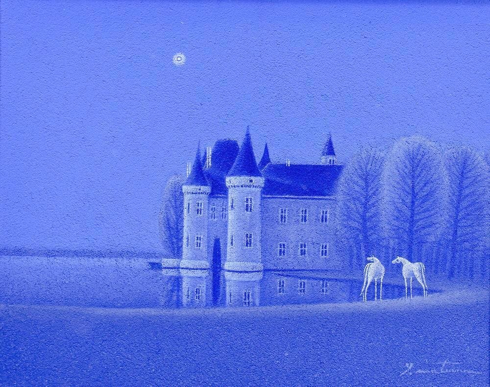 Amazon.co.jp: 松浦敬文 『水辺の城』 油絵・油彩画 F6(6号) : ホーム