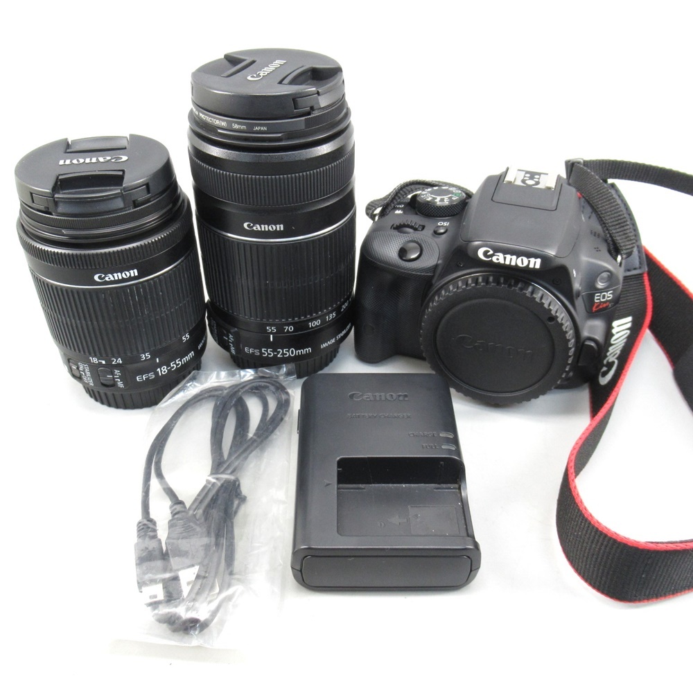 1円〜 Canon キヤノン EOS Kiss X7 ダブルレンズキット カメラ レンズ