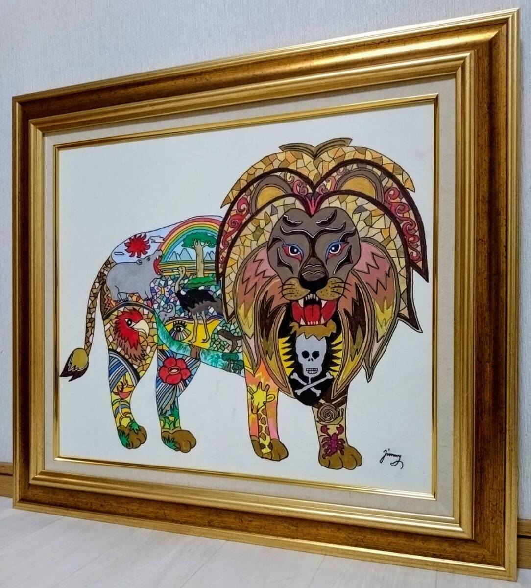 Yahoo!オークション - 【F10号】ジミー大西【Lion(ライオン)】模写/手