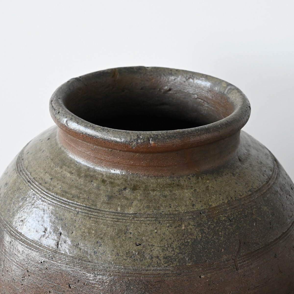鑑定書付】桂又三郎極 古備前 直線文壺 鎌倉時代 口径約200mm 高