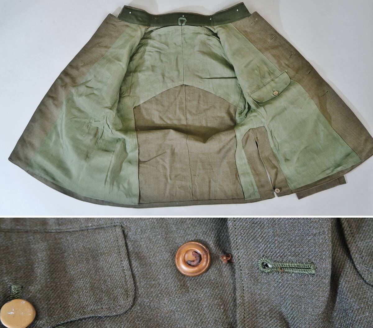 旧日本帝国陸軍 軍服上下 軍医中尉襟章 袖章付 （616 一号 検索(軍服