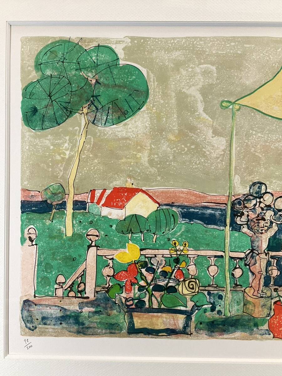 真作□リトグラフ□アイズピリ PAUL AIZPIRI□『テラスにて』□ 直筆