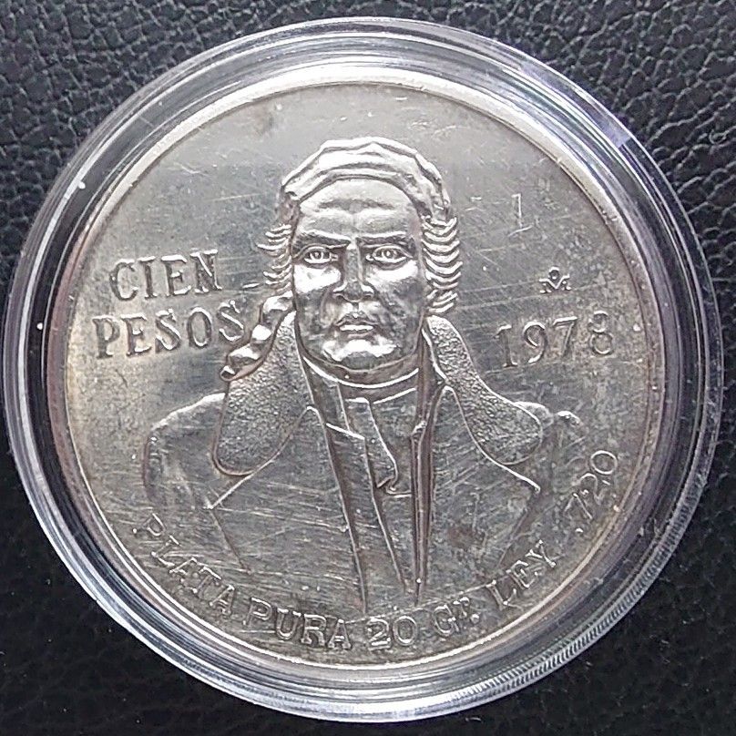 1978年 メキシコ銀貨 ホセ・マリア・モレロス100ペソ大型銀貨 SV720