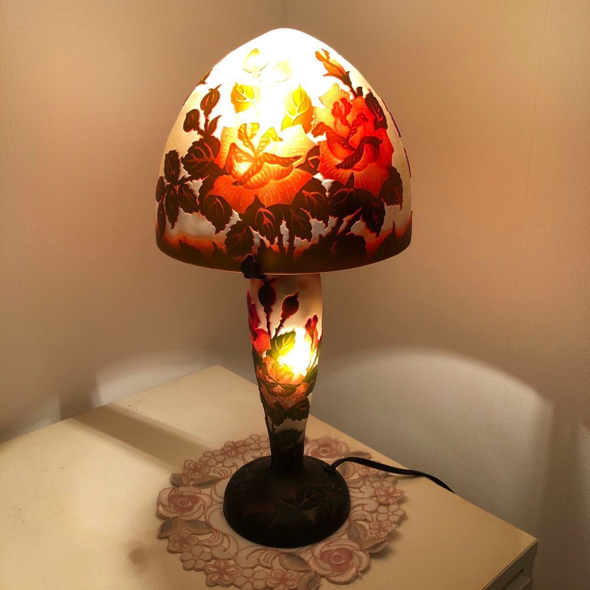 ガレ風 テーブルランプ 吊り下げ型 ガラス製 インテリア アンティーク