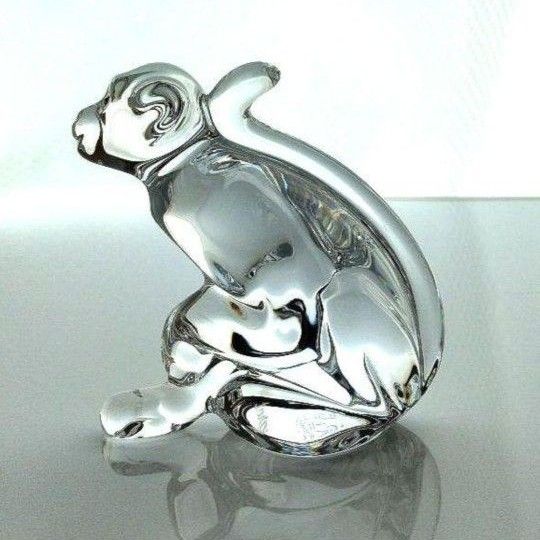 Baccarat クリスタルガラス 猿の置物 オリジナルボックス付き Baccarat