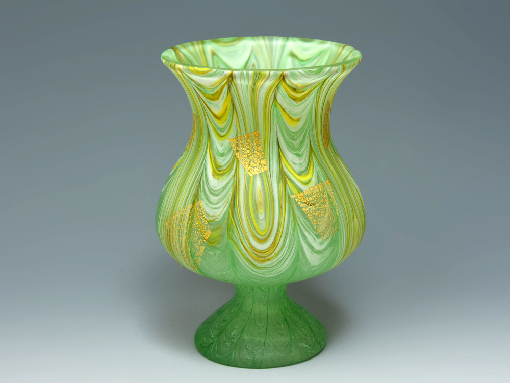 岩田糸子】硝子 花瓶 フラワーベース 作家もの 最上位作 【公式通販】