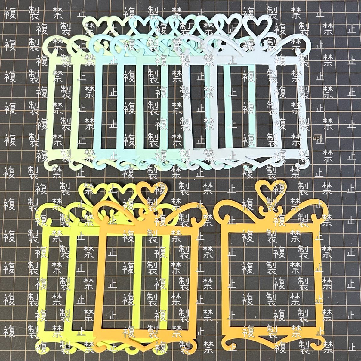 コメントカードハート フレームクラフトパンチ写真フレーム