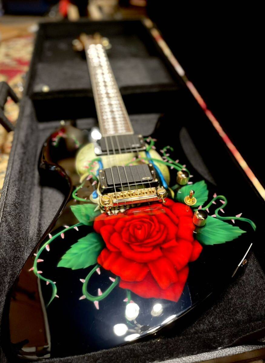 Yahoo!オークション - 激レア /hideギター/薔薇髑髏/MG-450R風レプリカ