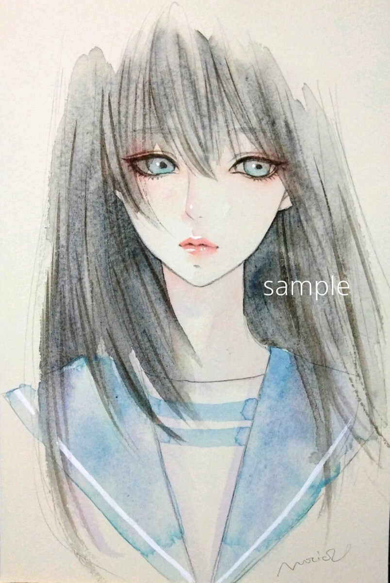 25316B 手描きイラスト肉筆原画オリジナル水彩画