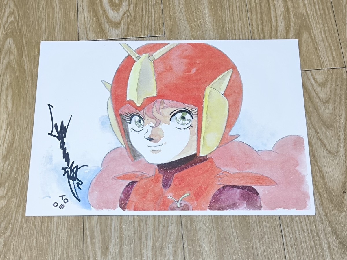 湖川友謙先生 直筆カラーイラスト 直筆サイン 戦闘メカザブングル
