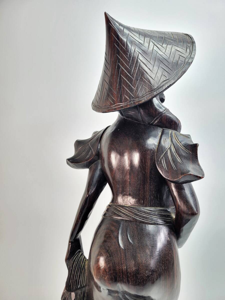 希少品 木彫り 木製 女性像 裸婦像 置物 オブジェ バリ 工芸品 裸体