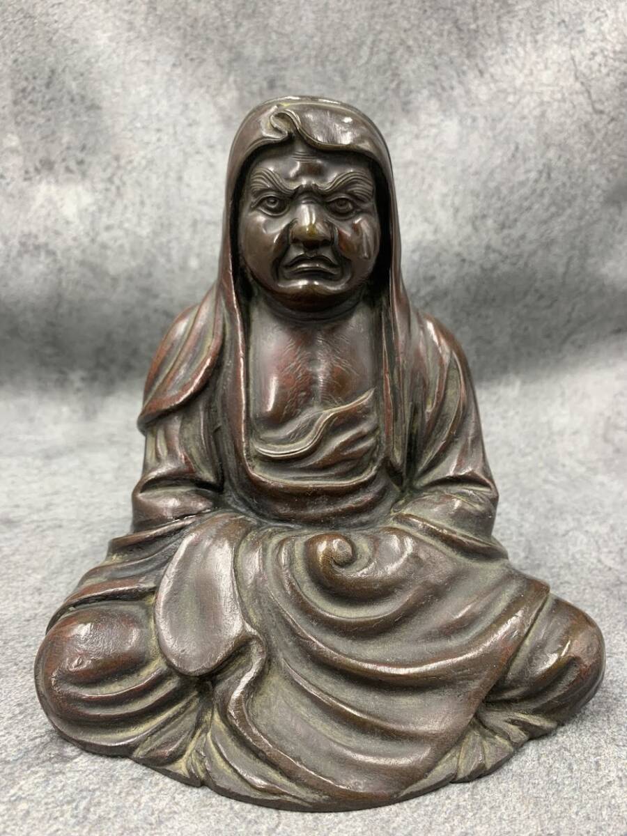 斑紫銅 古銅製 仏教美術 ダルマ 佐渡銅器 銅器 鋳物師