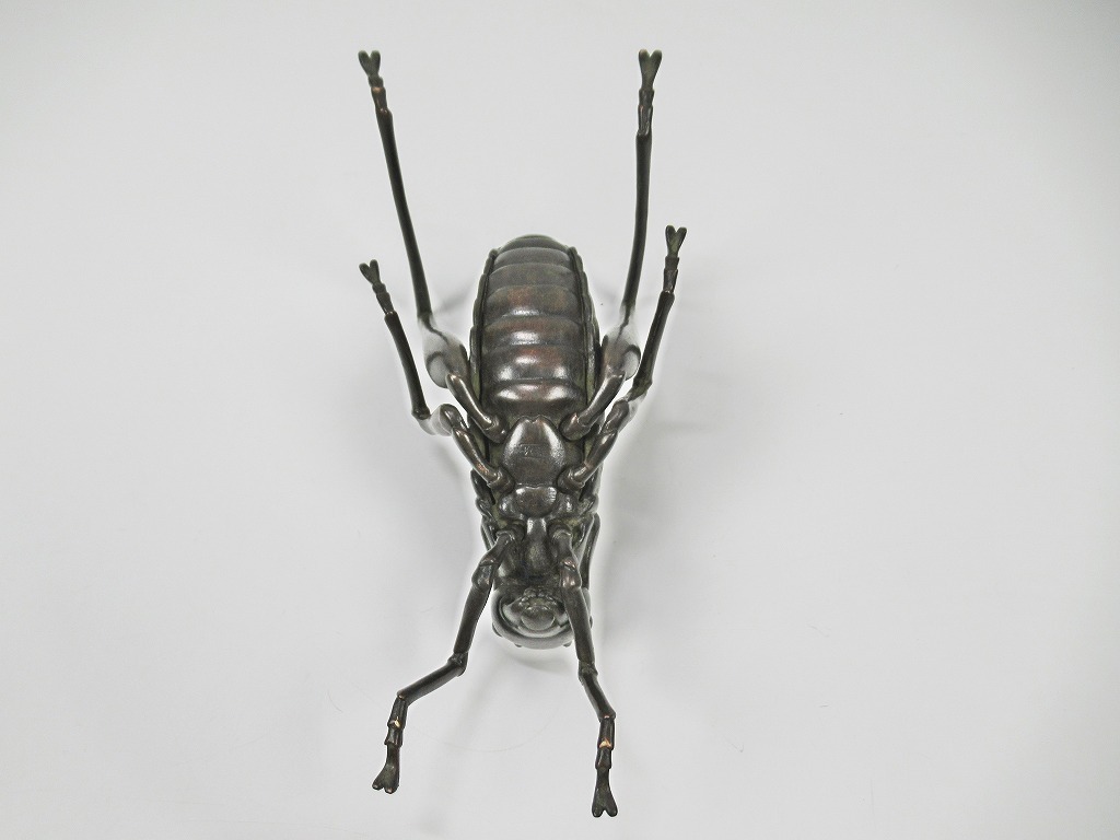 Yahoo!オークション - [A57]銅製 飛蝗 (バッタ) 置物 安の介 細密金工