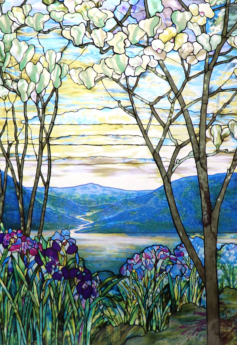 ルイス・C・ティファニー ヴィンテージステンドグラス 風景 グラス