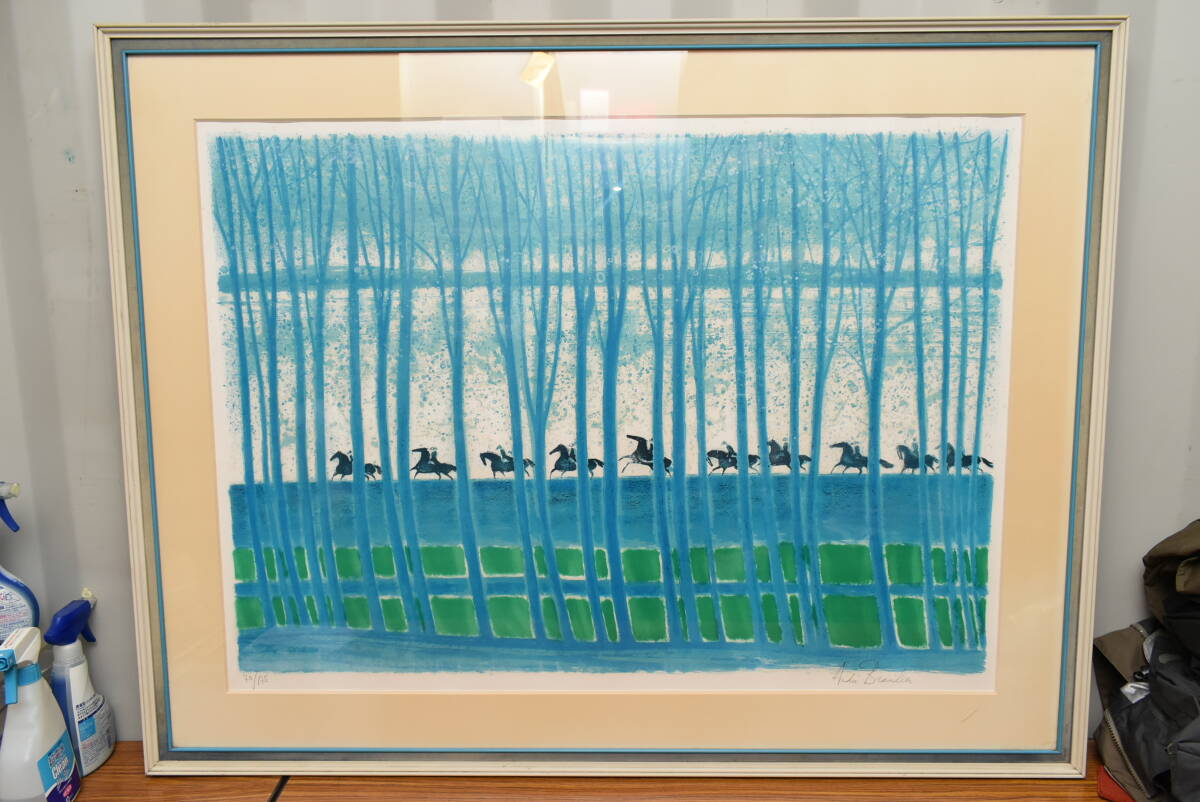 真作☆アンドレ・ブラジリエ☆アイルランドの騎馬行列☆馬 絵画 風景画