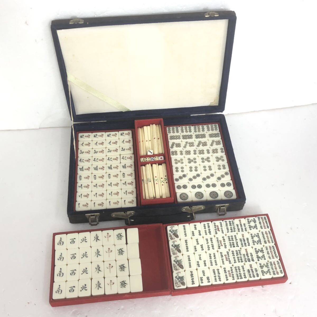 背竹牌ベークライト 極美品 麻雀牌 セット 花牌 予備牌揃い 未