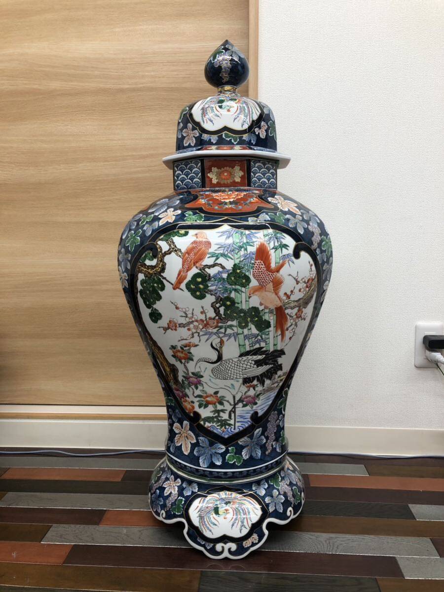 □有田焼 錦壺[沈香壺 飾り壺 超特大] □