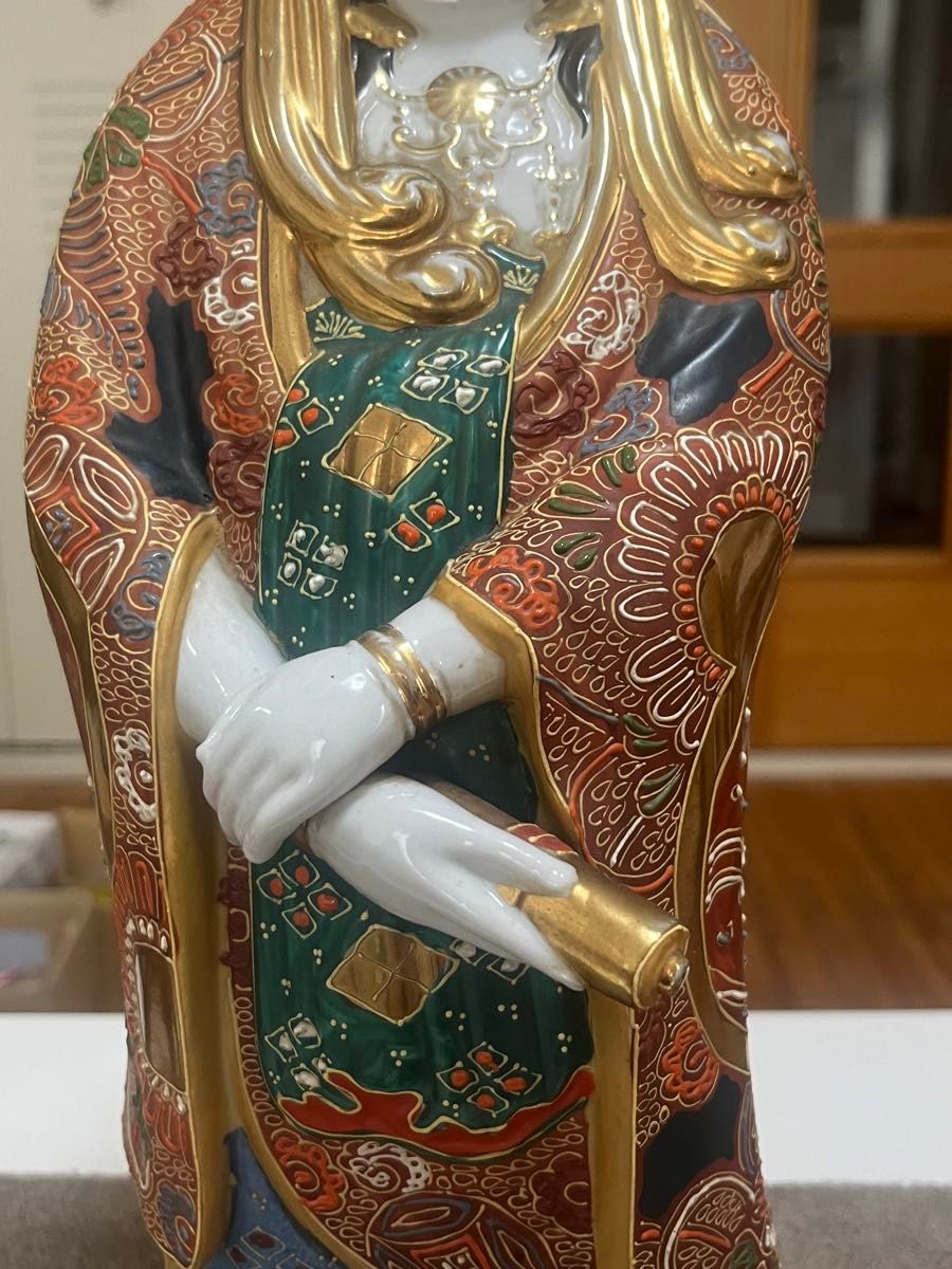 九谷焼 金蘭手観音図置物 九谷焼 金蘭手観音図置物 九谷焼金蘭手観音