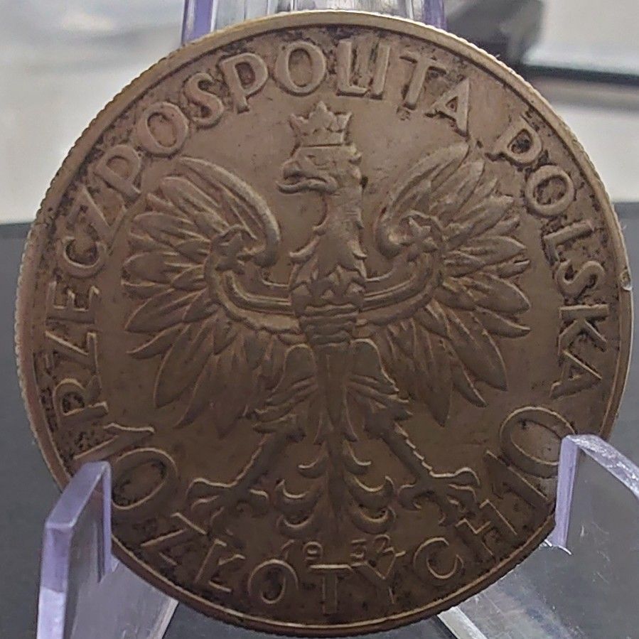1932年 ポーランド銀貨 10ズロチ ヤドヴィガ女王銀貨 ゴールドトーン