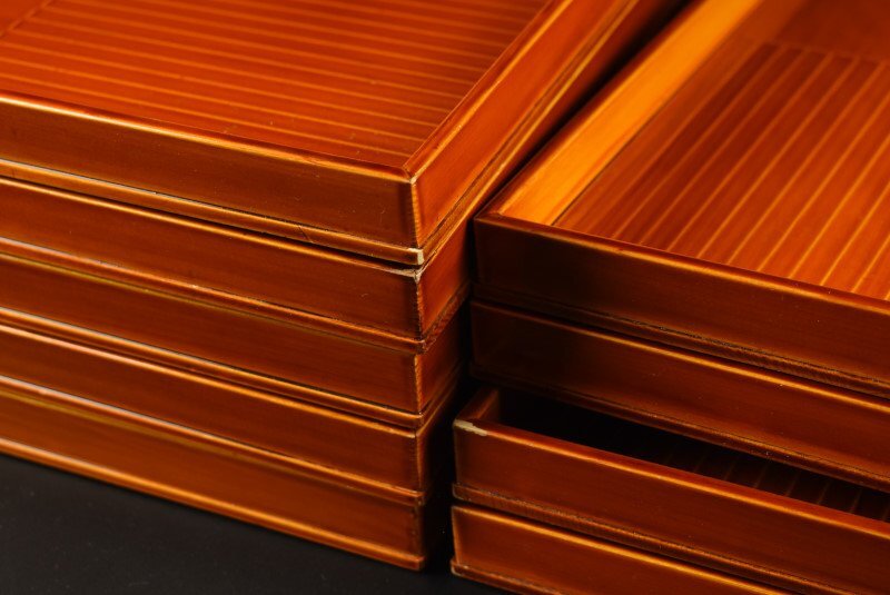 飛騨春慶塗 福田吉郎兵衛 懐石膳 八客 四方盆 会席 飛騨春慶塗 福田