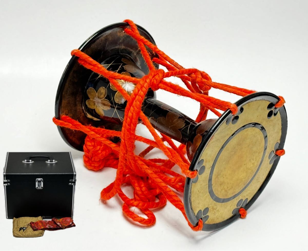 希少】時代和楽器 蒔絵神器紋 鼓太鼓 和太鼓 小鼓 太鼓 蒔絵鼓 伝統