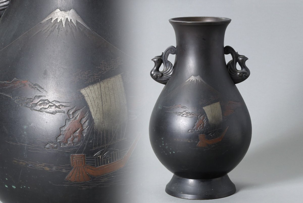 銅器 重工 彫刻 竜鳳薫香炉 美品 茶道具 香道具 工芸品美術品