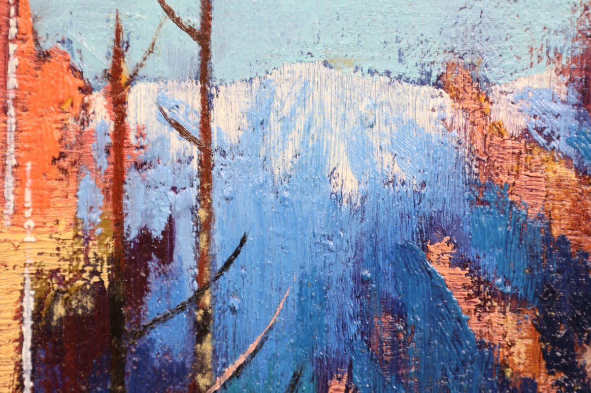 他の人発送×肉筆油彩画 【風景画】 直筆サインあり 瀬良風香 肉筆油彩