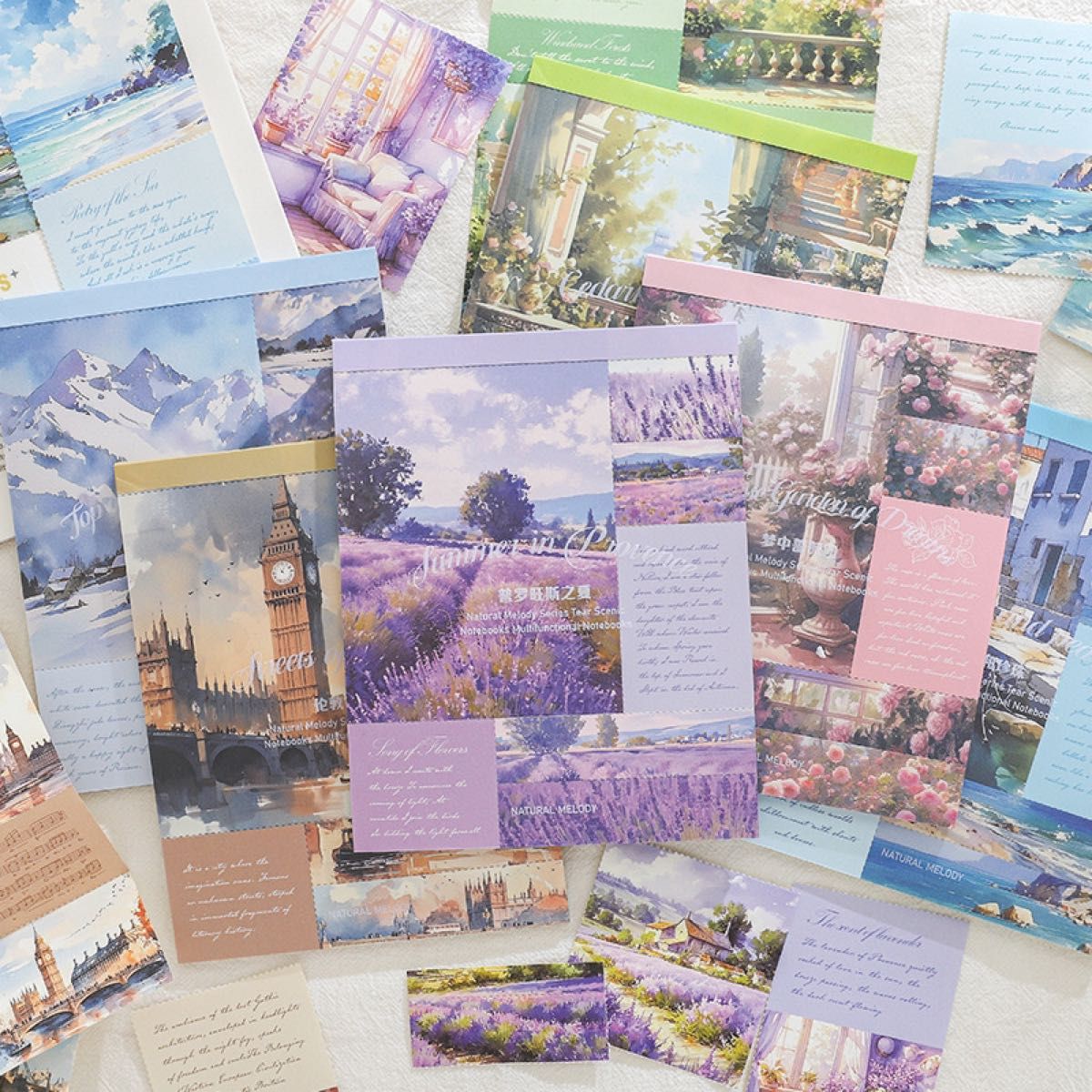 自然旋律シリーズ コラージュ素材紙 デザインペーパー 6種240シート