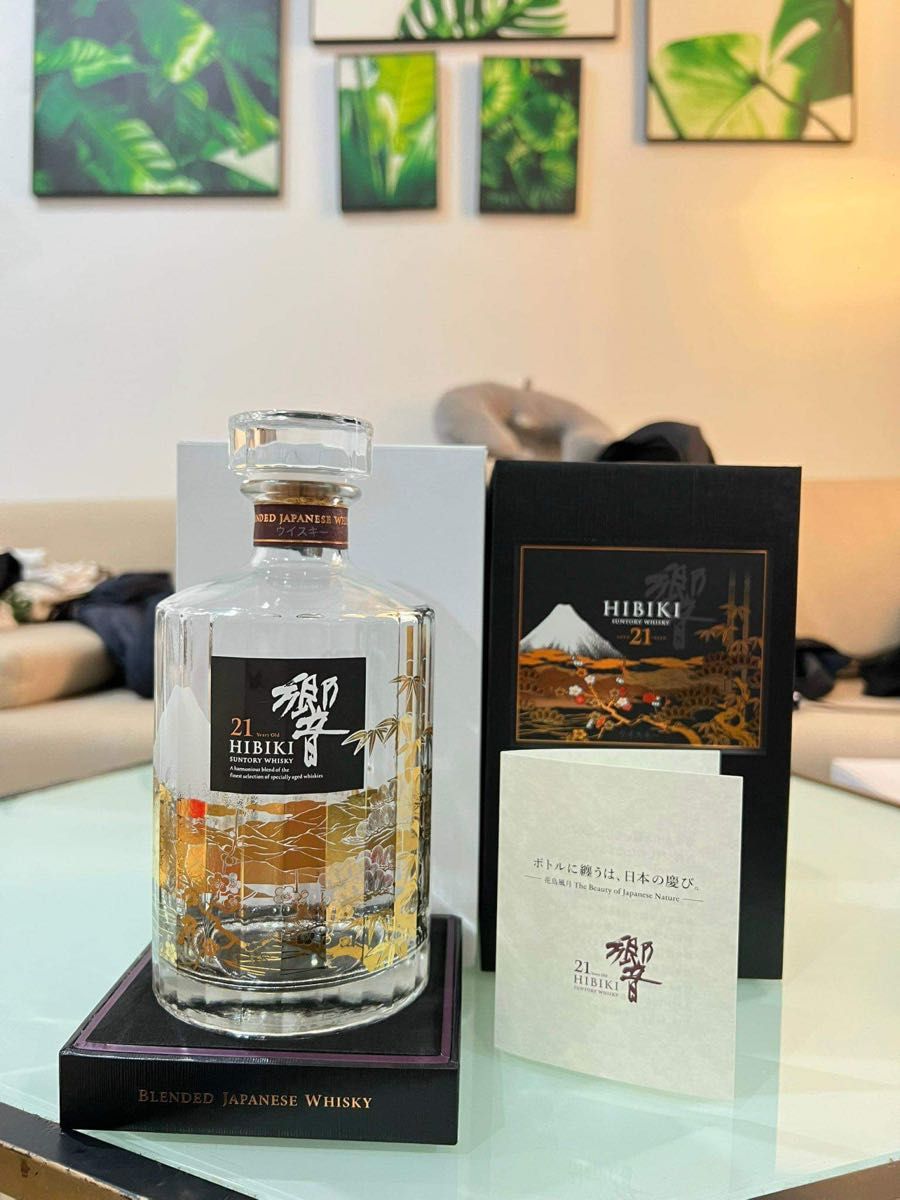 未洗浄。サントリー 響21年 空瓶4本 空瓶】響21年 4