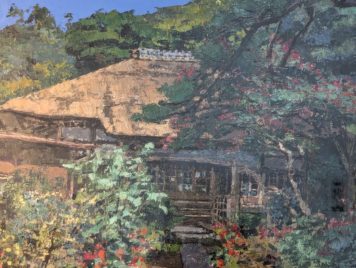 絵画作者不詳サイン有油彩10号風景画名品P123