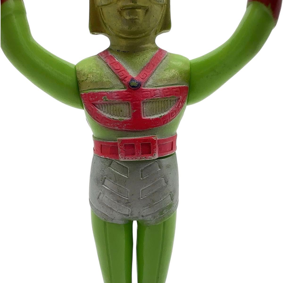 金色塗装/激レア】当時物 ウッド製 グリーンマン 金色塗装 ミニソフビ