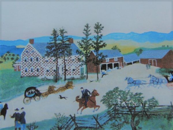 グランマ・モーゼス、『古い格子縞の家』、希少画集画、状態良好、新品
