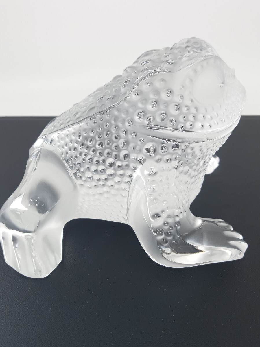 美品】LALIQUE ラリック カエル 蛙 クリスタルガラス フィギュリン 美