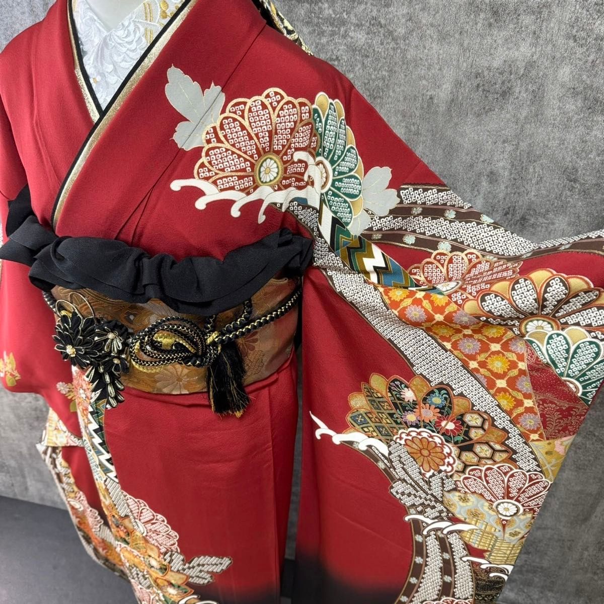 美品 後藤久美子ブランド 落款 古典 鹿の子 ぼかし 金彩 フルセット