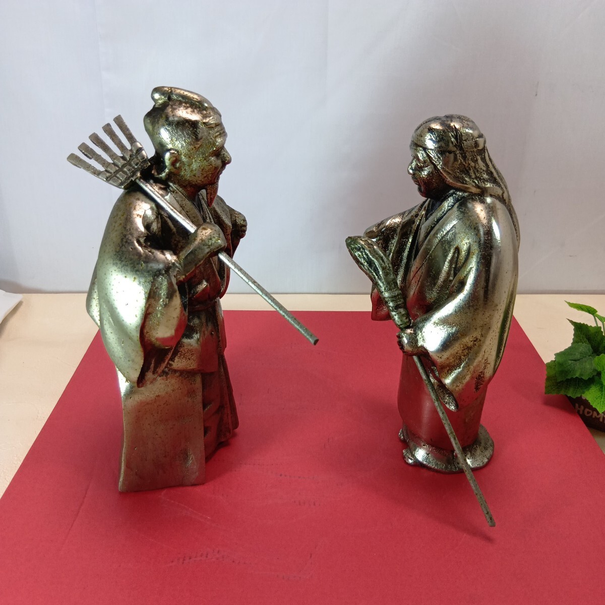 栄山銘 高砂 人形 縁起物 夫婦円満 長寿 和風 置物 熊手 箒 インテリア