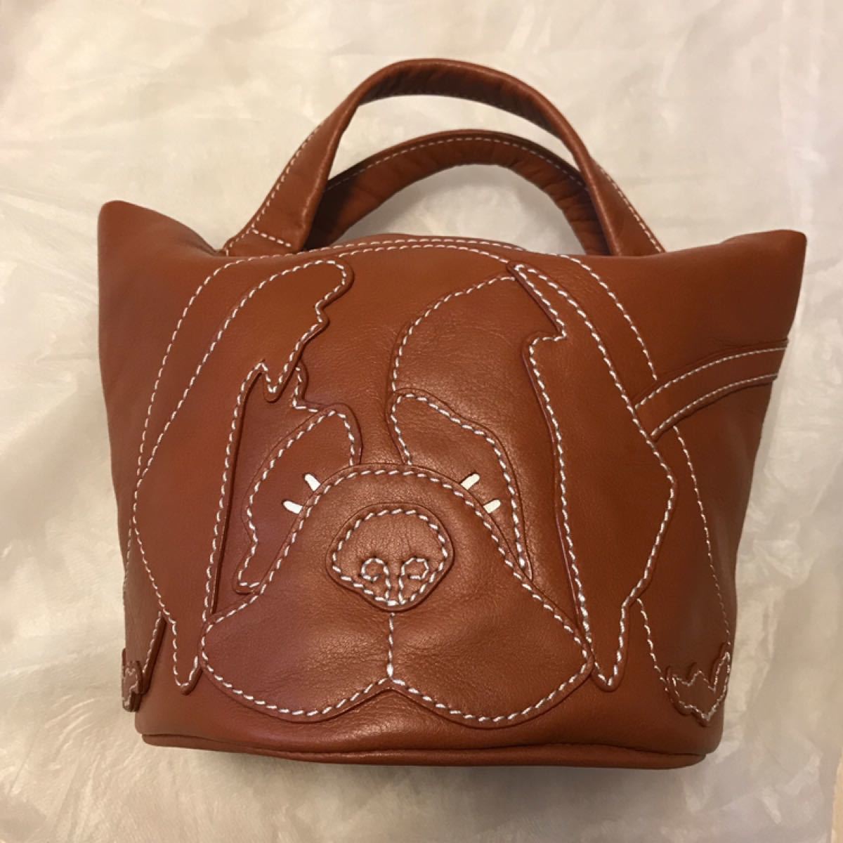 キタムラ 元町 セントバーナード ハンドバッグ レザー 本革 お散歩