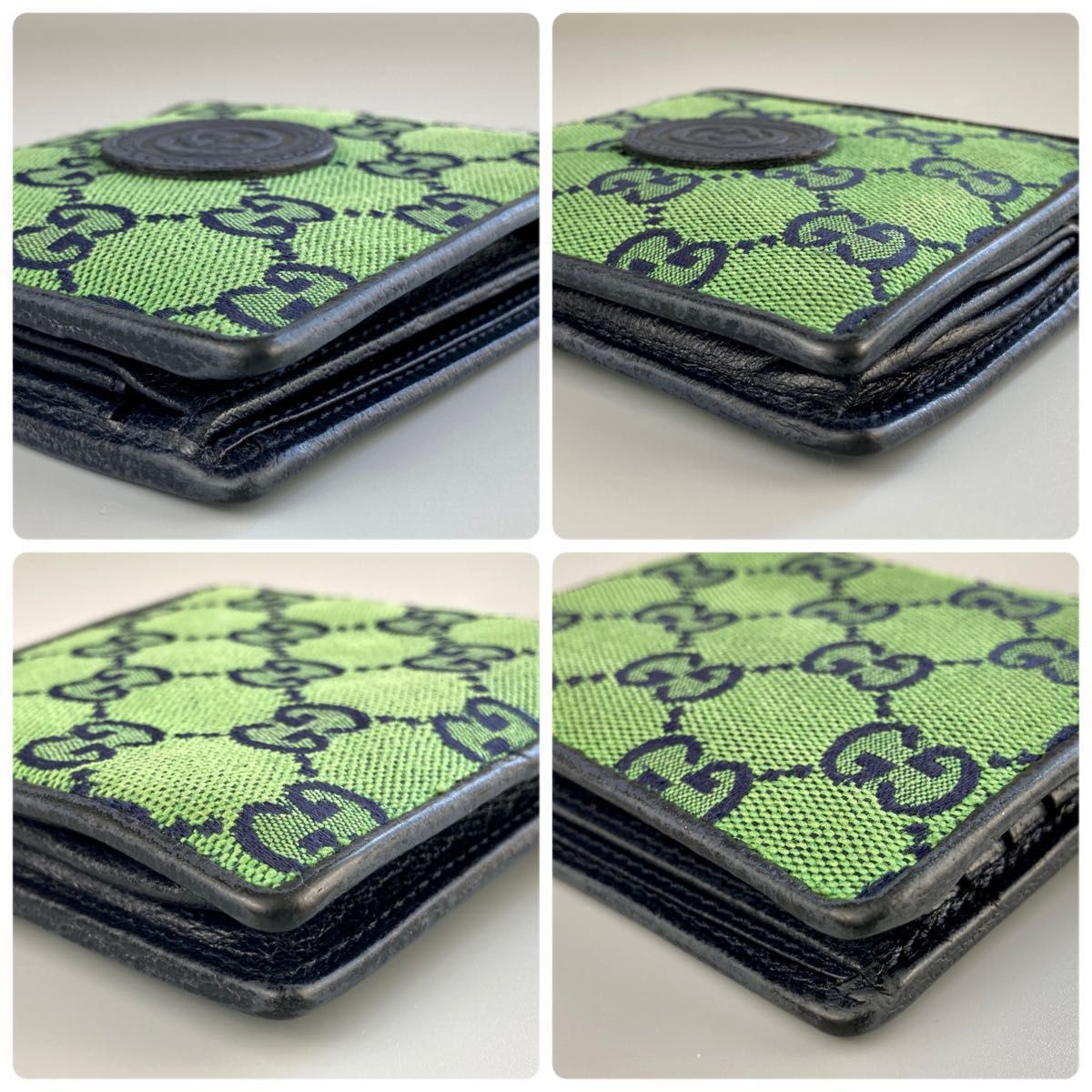 GUCCI グッチ 二つ折り財布 GGキャンバス 小型 コンパクト 軽量