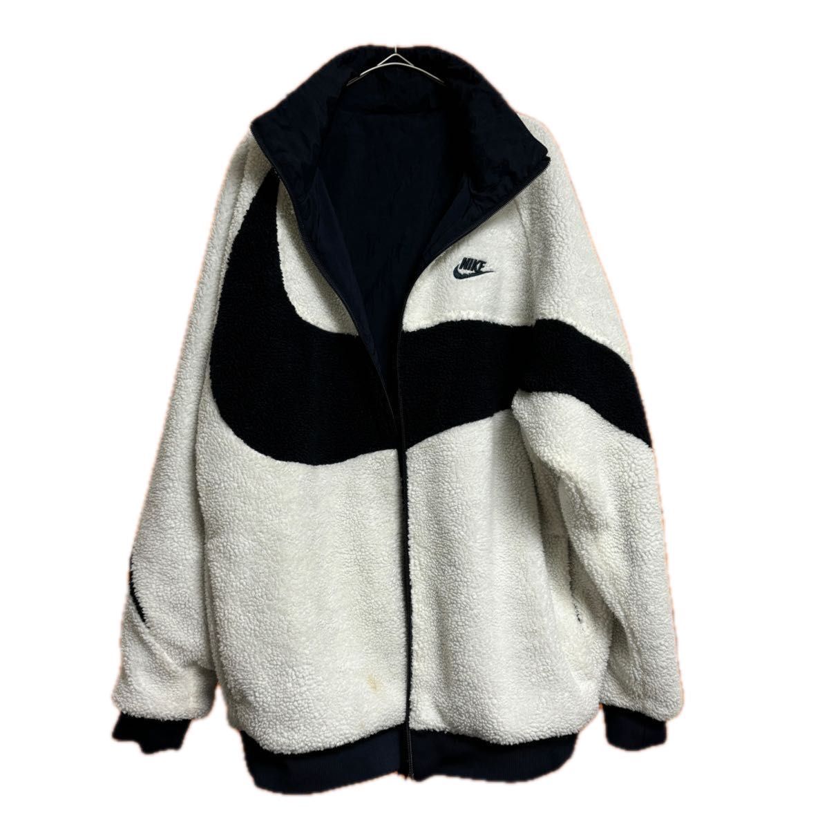 人気】ナイキ ボアジャケット スウォッシュ リバーシブル ホワイト