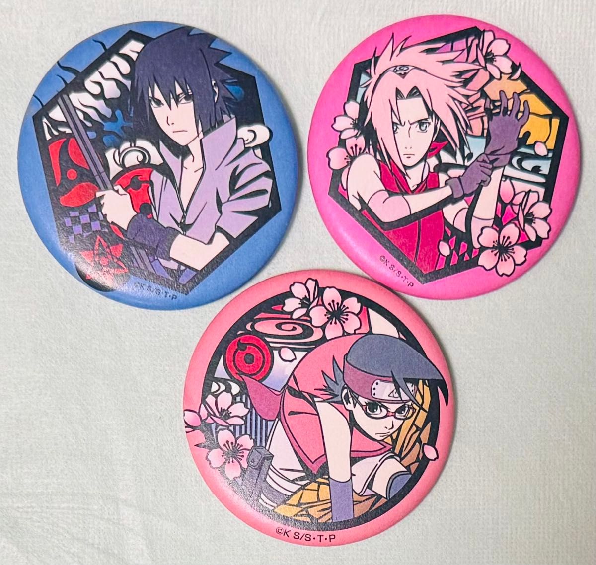 ナルト展 缶バッジ5個セット ナルト、さくら、サスケ、ガイ＆ロック