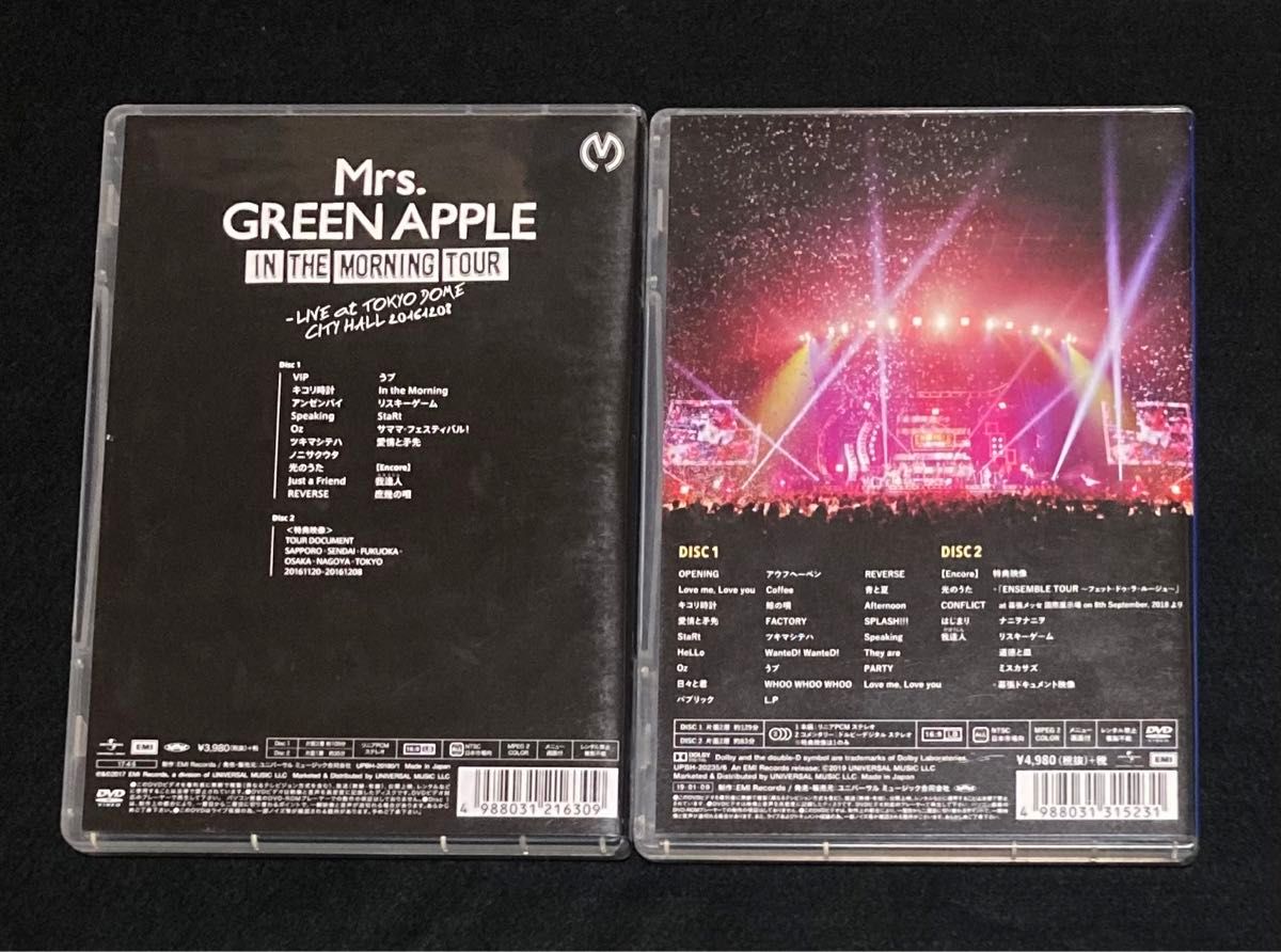 Mrs GREEN APPLE LIVE DVD 2枚 IN THE MORNING TOUR ENSEMBLE TOUR