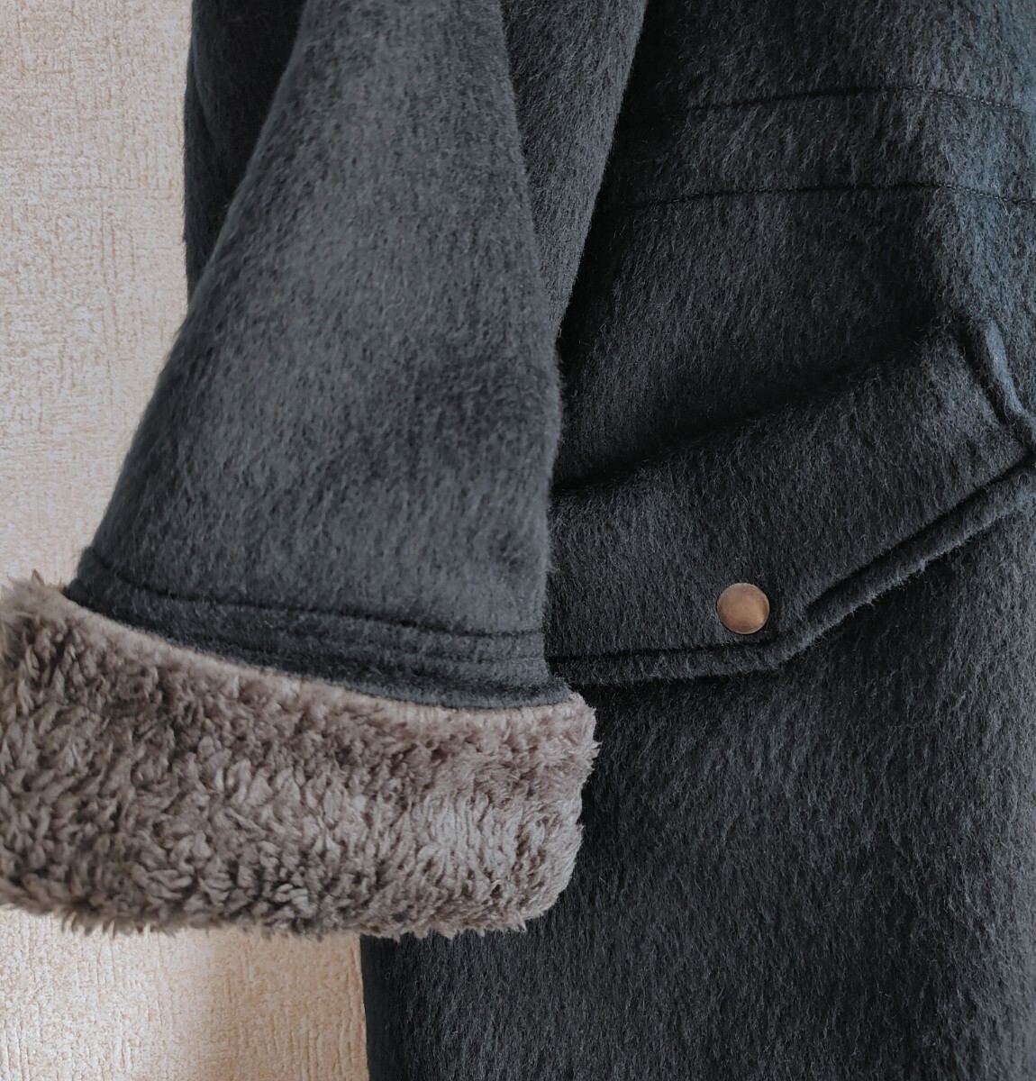 新品 未使用 メトリーゼ MAITRESSE コート ネイビー 裏ボア フード