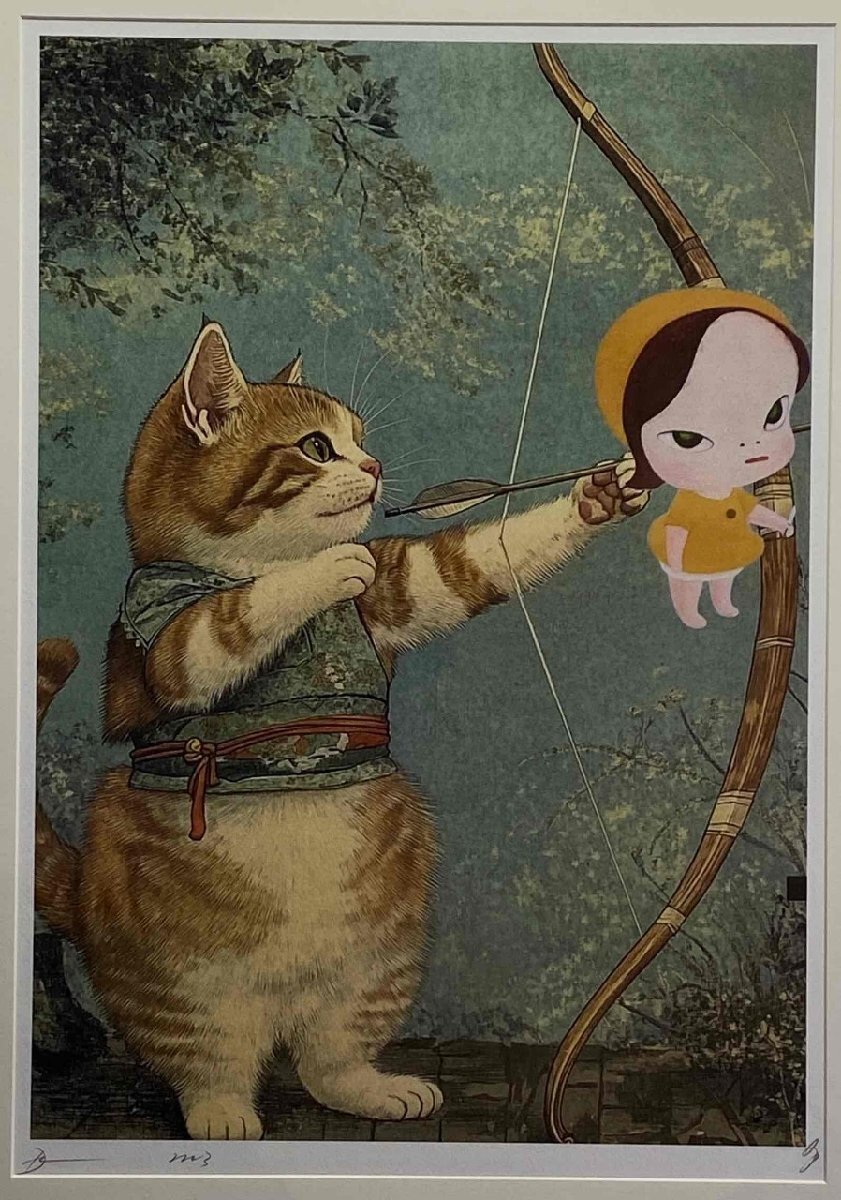 マット額装付/DEATHNYC/限定アートポスター/奈良美智/シルクスクリーン