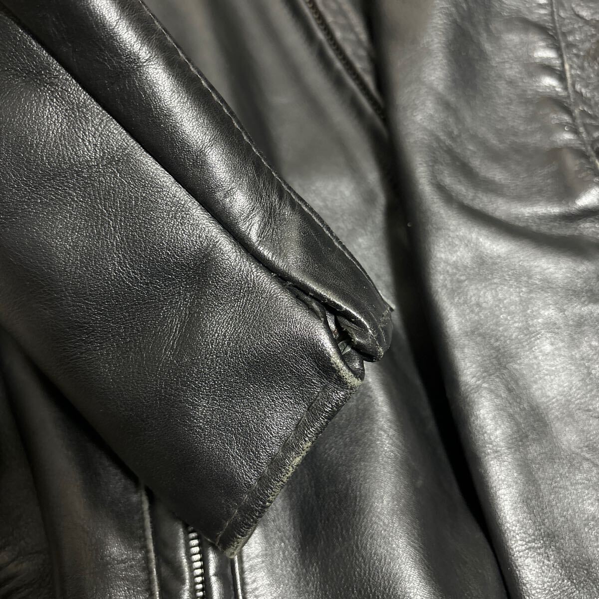 Schott ブラック レザーシングルライダース 38 USA製 SCHOTT レザー