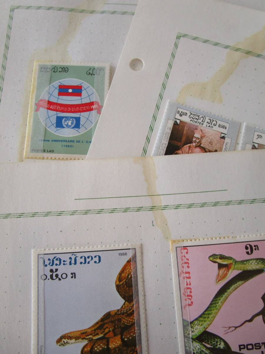 切手ラオス小型シートたくさん ☆ラオスの切手 1983～1986年 未使用約270