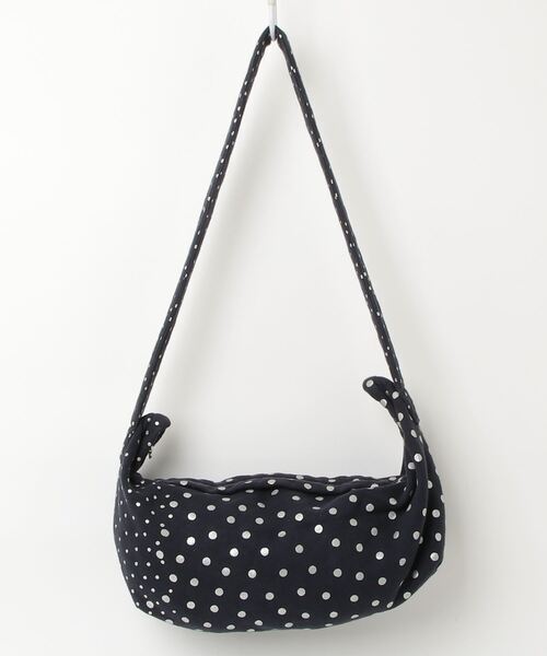 mini perhonen ネイビー ドット柄 ショルダーバッグ