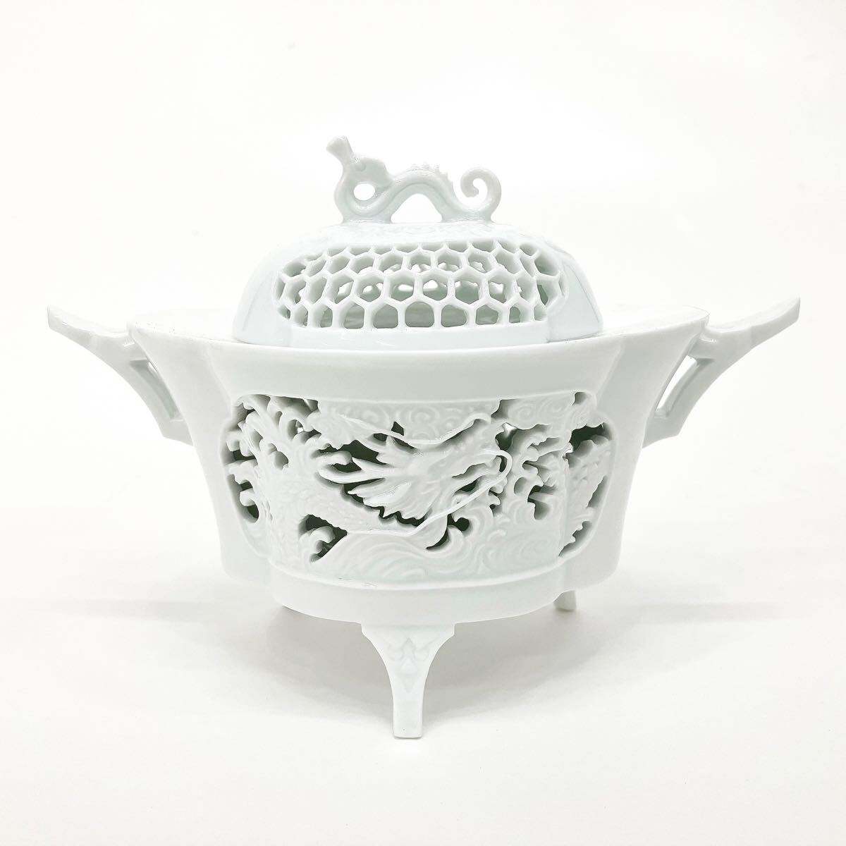 有田焼 杉原一壷 白磁 香炉 透かし 三つ足 香道具 有田焼杉原一壺 白磁香炉