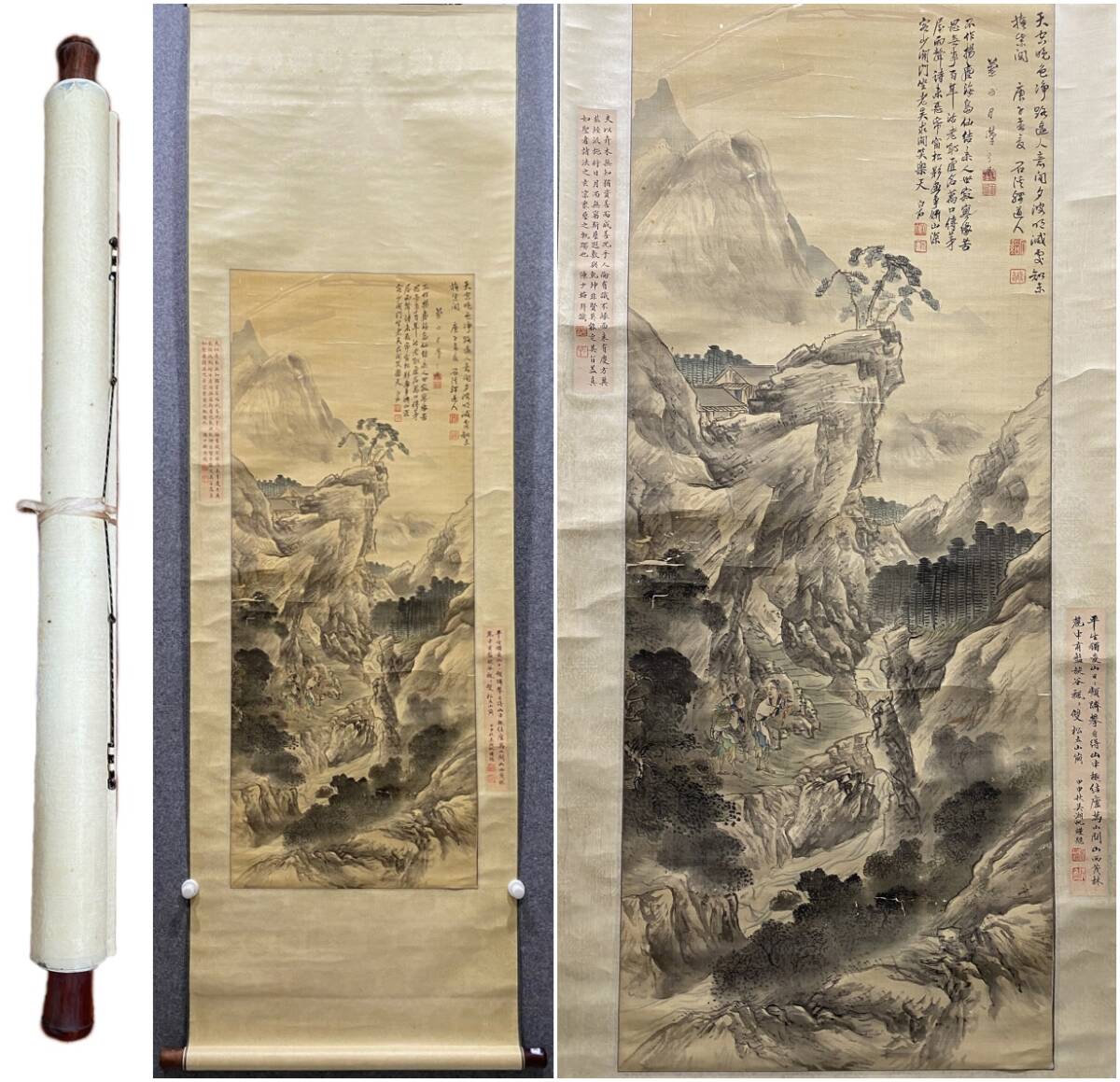 日本時代の掛け軸その 肉筆保証 激安骨董品 中国美术品X1125C16-9 日本